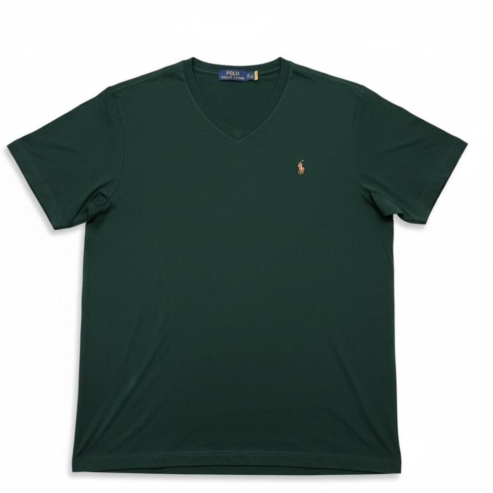 Polo Ralph Lauren T-Shirt Mens 2XB Big Green Short Sleeve Flesh Pony Cotton Tee